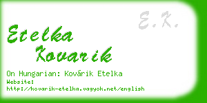 etelka kovarik business card